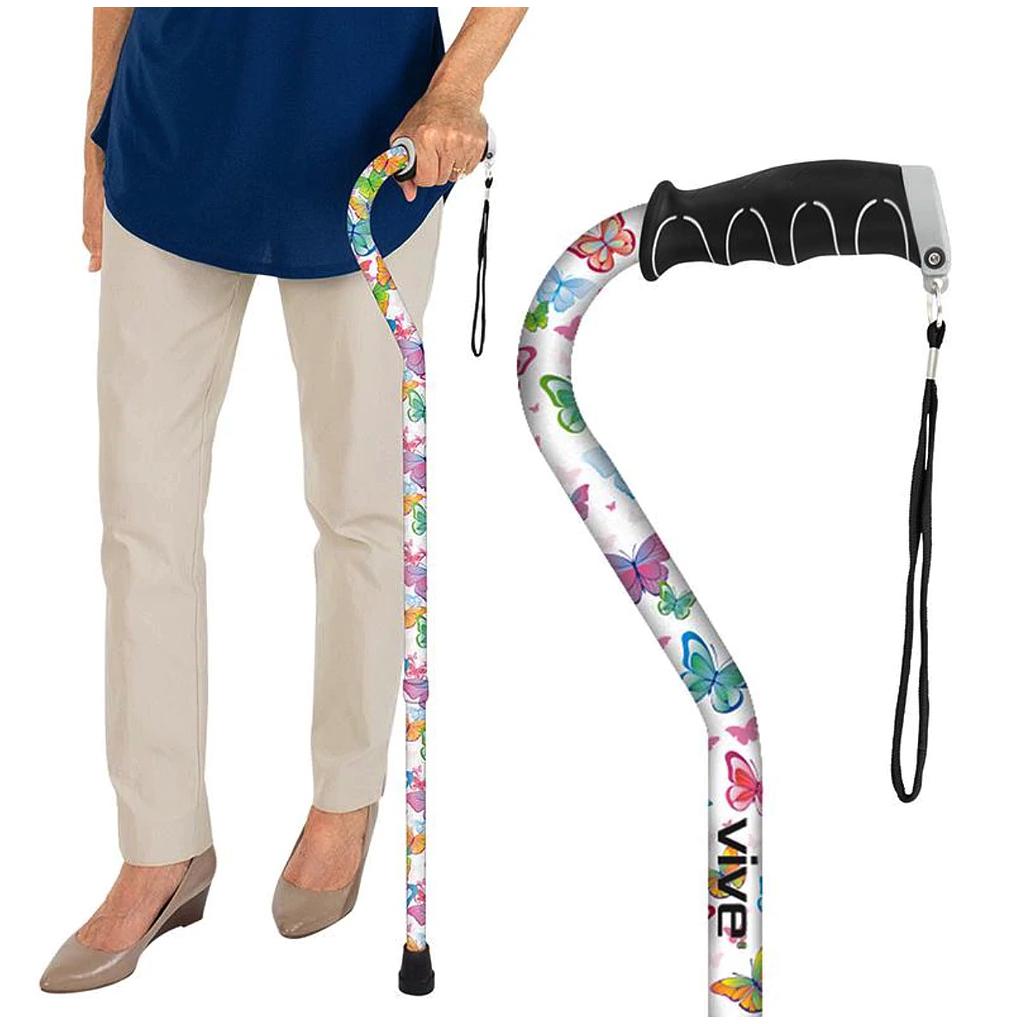 Offset Cane (24 Pack) - White Butterfly