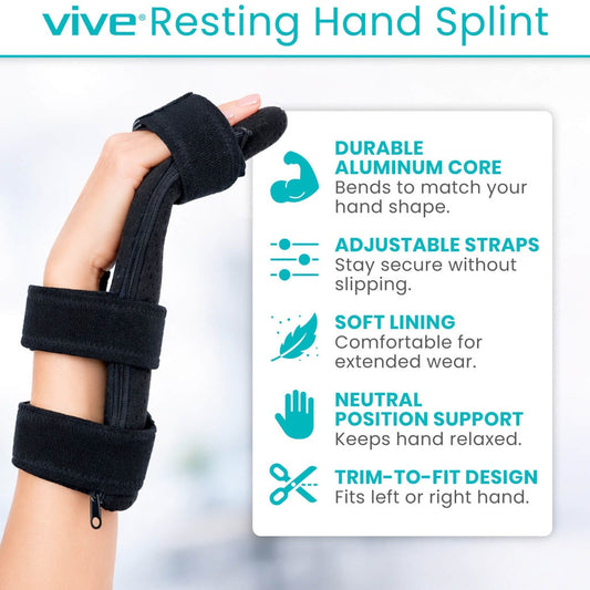 Adjustable Resting Hand Splint With Finger Supports - Orthopedics & Bracing