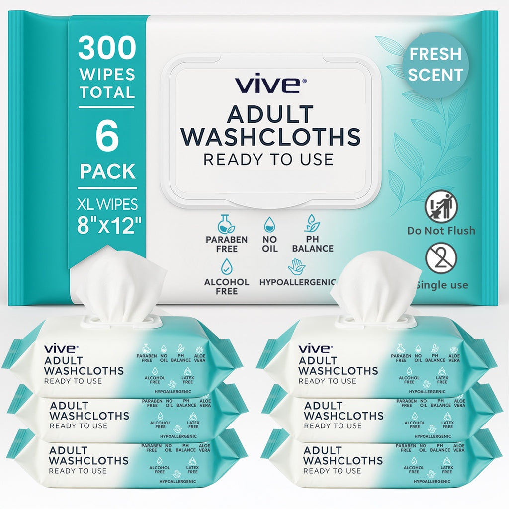 Adult Washcloths - Fresh Scent / 6 Pack