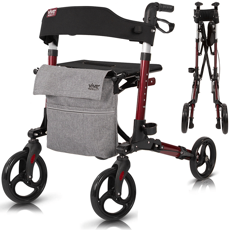 SunStride Rollator Walker - Red