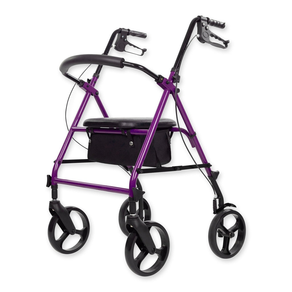 Folding Core Rollator Walker With 8-Inch Wheels And Seat - Purple - Mobility & Transfer Equipment
