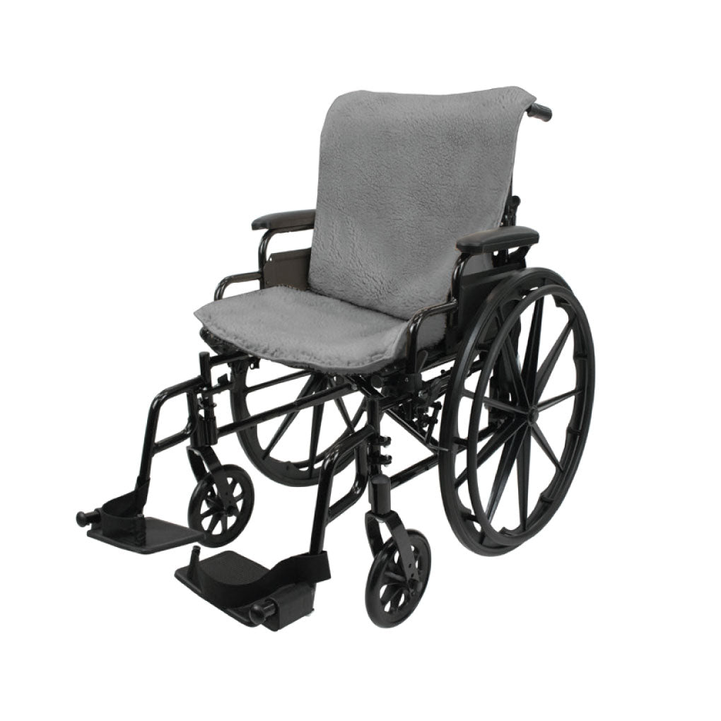 Sheepskin Wheelchair Seat and Backrest Pads - Grey
