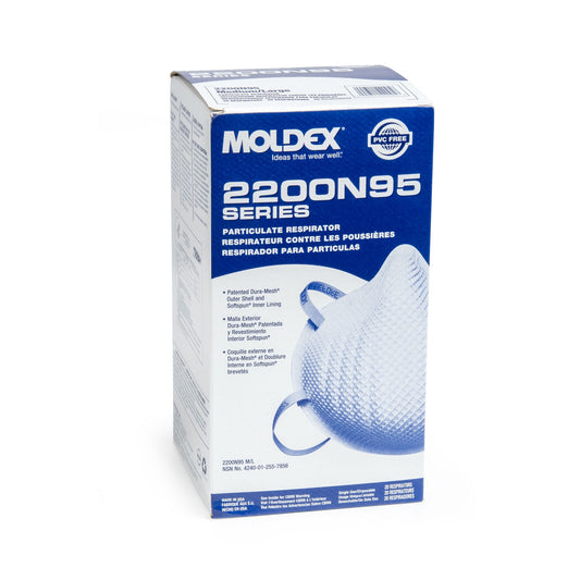 Moldex 2200 N95 Particulate Medium/Large, 20 Masks Per Box