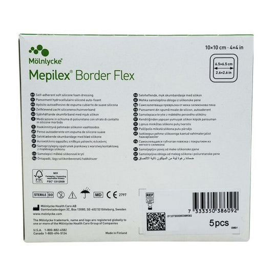 Molnlycke Mepilex Border Flex 4"x4" Soft Silicone Foam Dressing