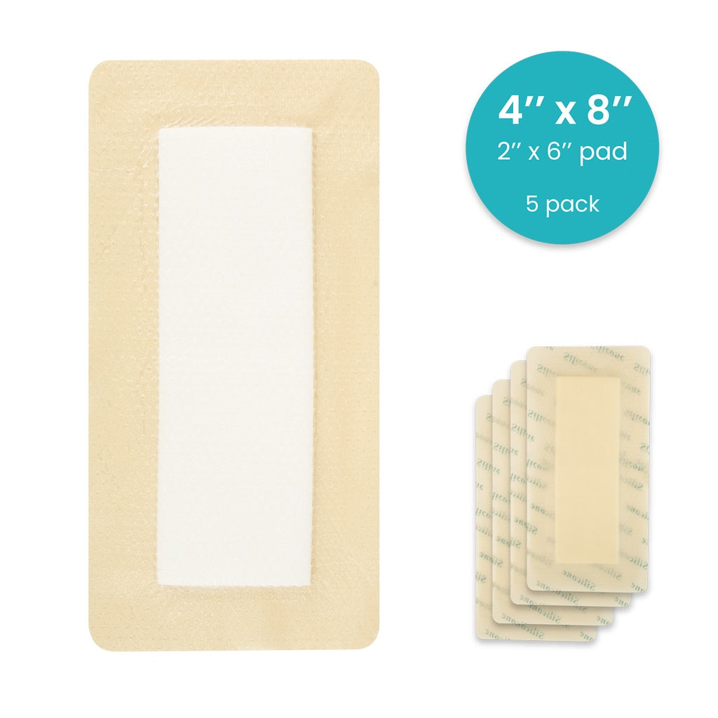 Silicone Foam Dressing Vive Care - 4’’ x 8’’
