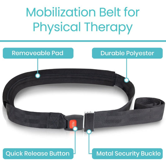 Adjustable Mobilization Therapy Belt With Removable Pad - Mobility & Transfer Equipment