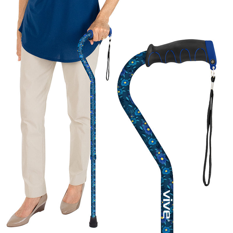 Offset Cane (24 Pack) - Blue Floral