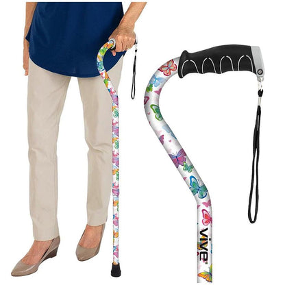 Offset Cane (24 Pack) - White Butterfly
