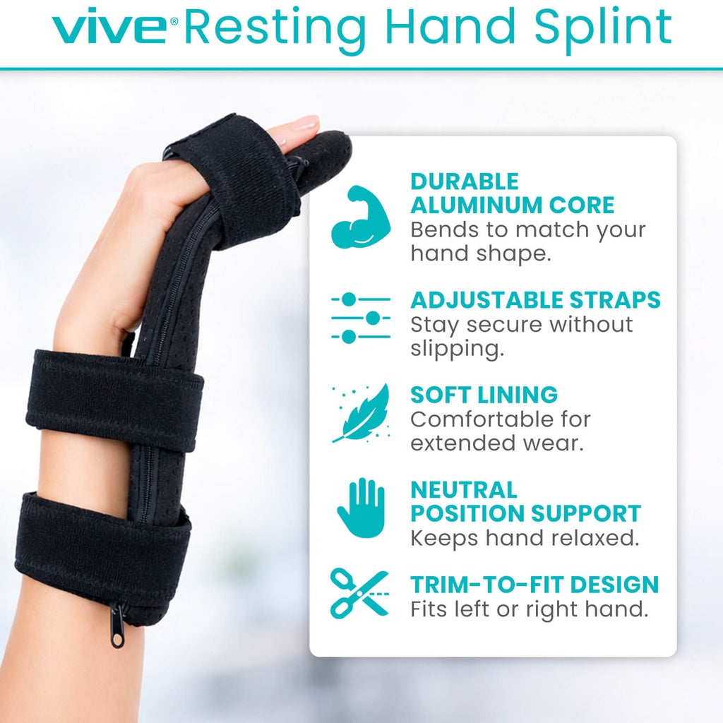Adjustable Resting Hand Splint With Finger Supports - Orthopedics & Bracing