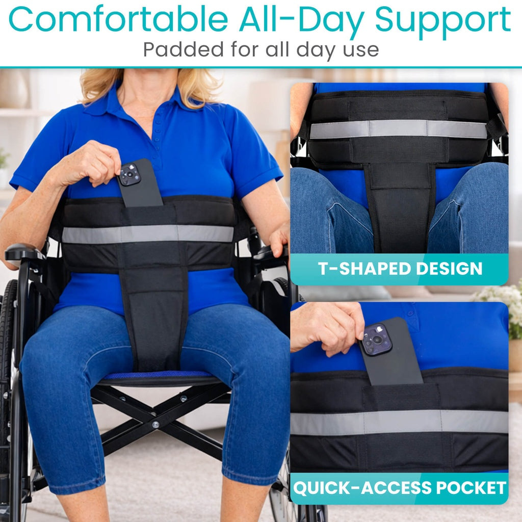 Adjustable Wheelchair Waist & Pelvic Support Harness - Mobility & Transfer Equipment