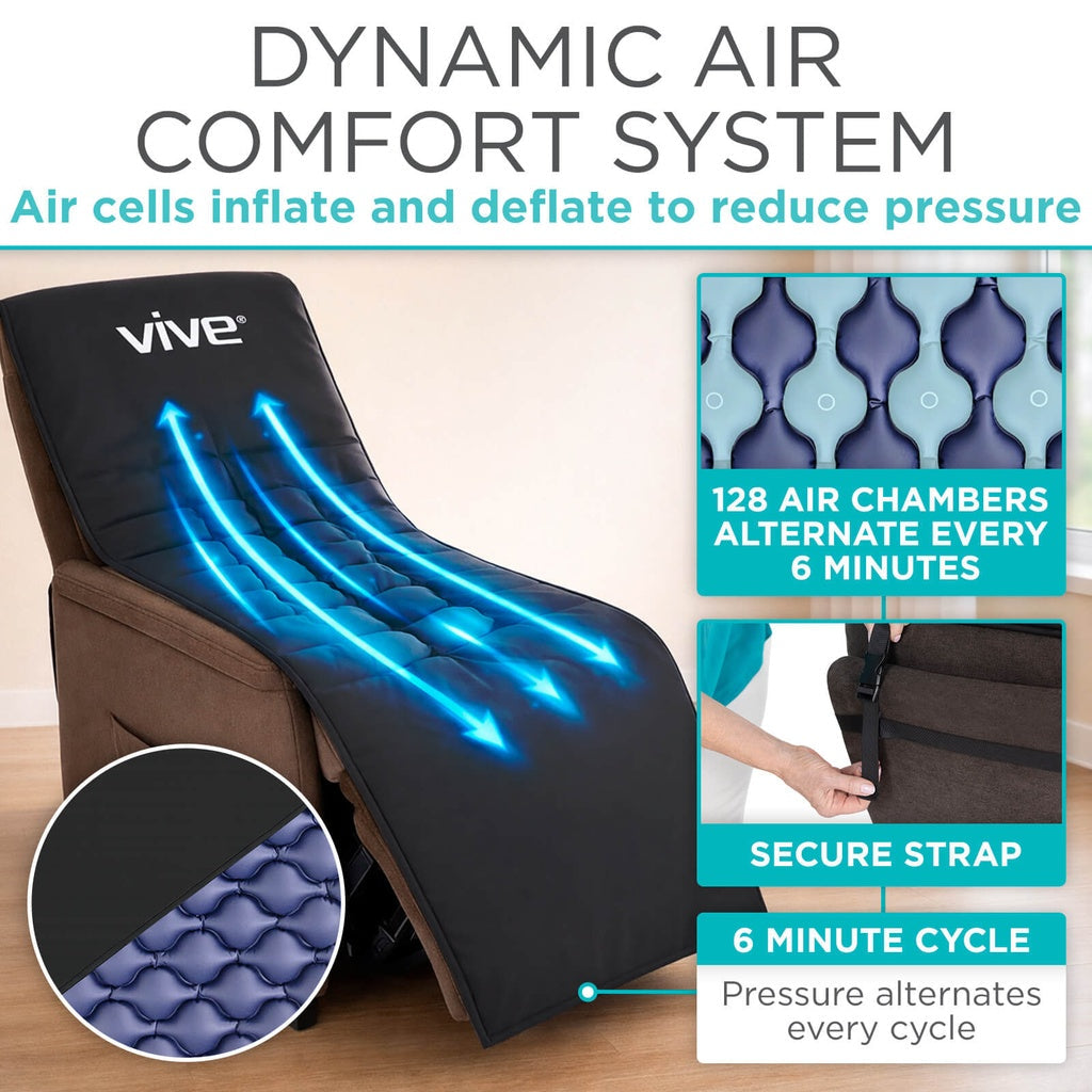 Alternating-Pressure Seat Pad With Pump For Pressure Relief - Hospital Beds & Accessories