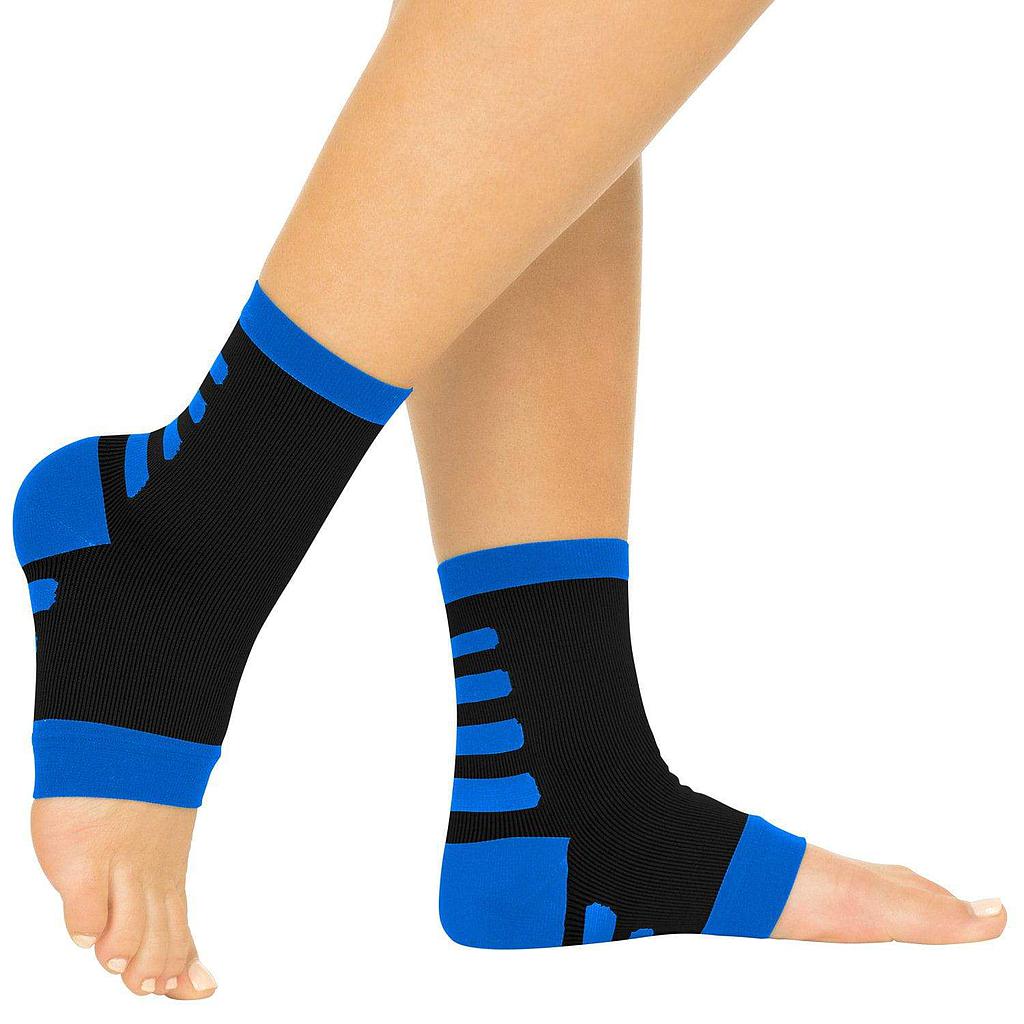 Ankle Compression Socks (2 Pair) - Small / Black w/ Blue