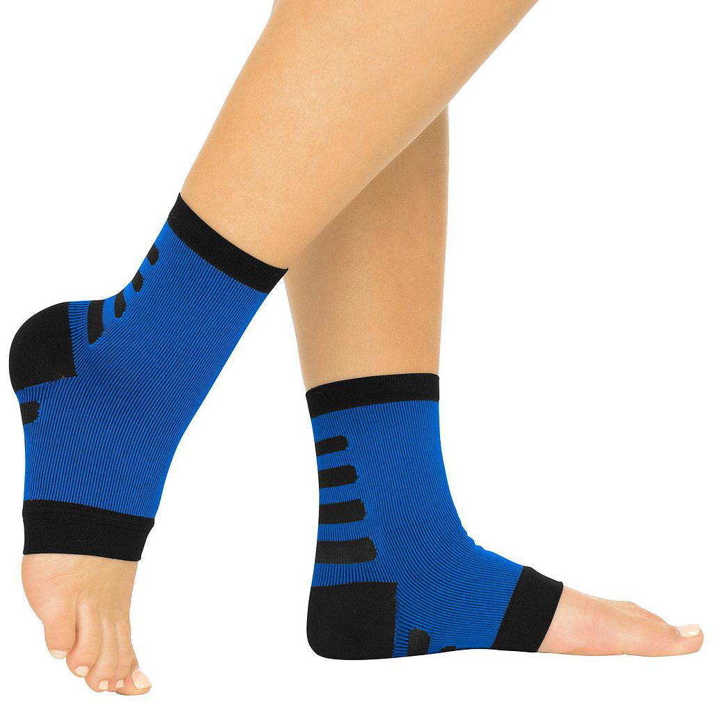 Ankle Compression Socks (2 Pair) - Small / Blue w/ Black