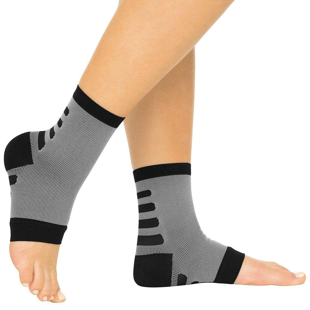 Ankle Compression Socks (2 Pair) - Small / Grey w/ Black