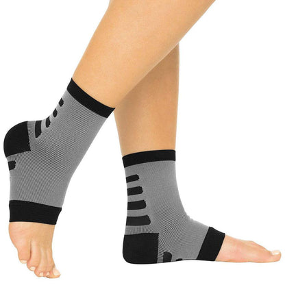 Ankle Compression Socks (2 Pair) - Small / Grey w/ Black