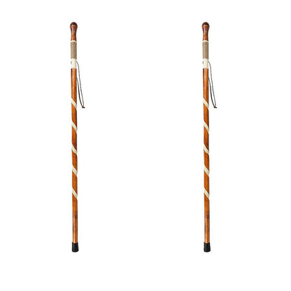 Carved Wooden Walking Sticks, 2 Pack With Non-Slip Tips - 55’’ - Mobility & Transfer Equipment