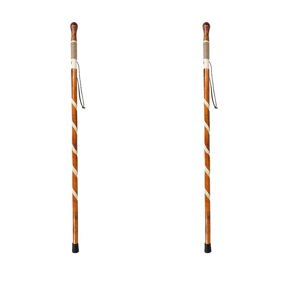 Carved Wooden Walking Sticks, 2 Pack With Non-Slip Tips - Mobility & Transfer Equipment