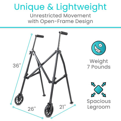 Compact Folding Airframe Walker With Front Wheels And Ski Glides - Mobility & Transfer Equipment