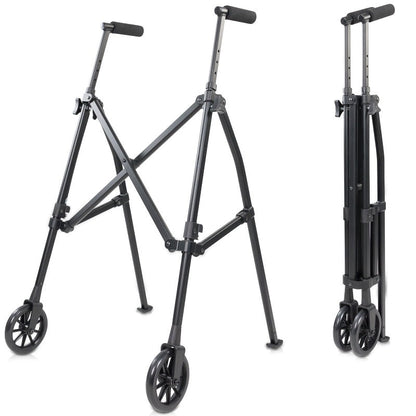 Compact Folding Airframe Walker With Front Wheels And Ski Glides - Mobility & Transfer Equipment