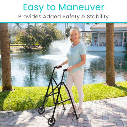 Compact Folding Airframe Walker With Front Wheels And Ski Glides - Mobility & Transfer Equipment