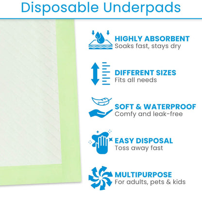 Disposable Absorbent Underpads In Multiple Sizes And Grades - Wound Care & Infection Control