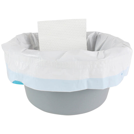 Disposable Commode Liners With Absorbent Pads and Drawstrings - Commode Liners