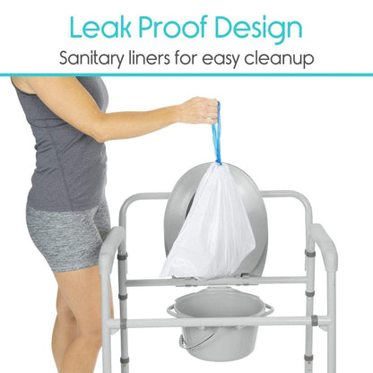 Disposable Commode Liners With Absorbent Pads and Drawstrings - Commode Liners