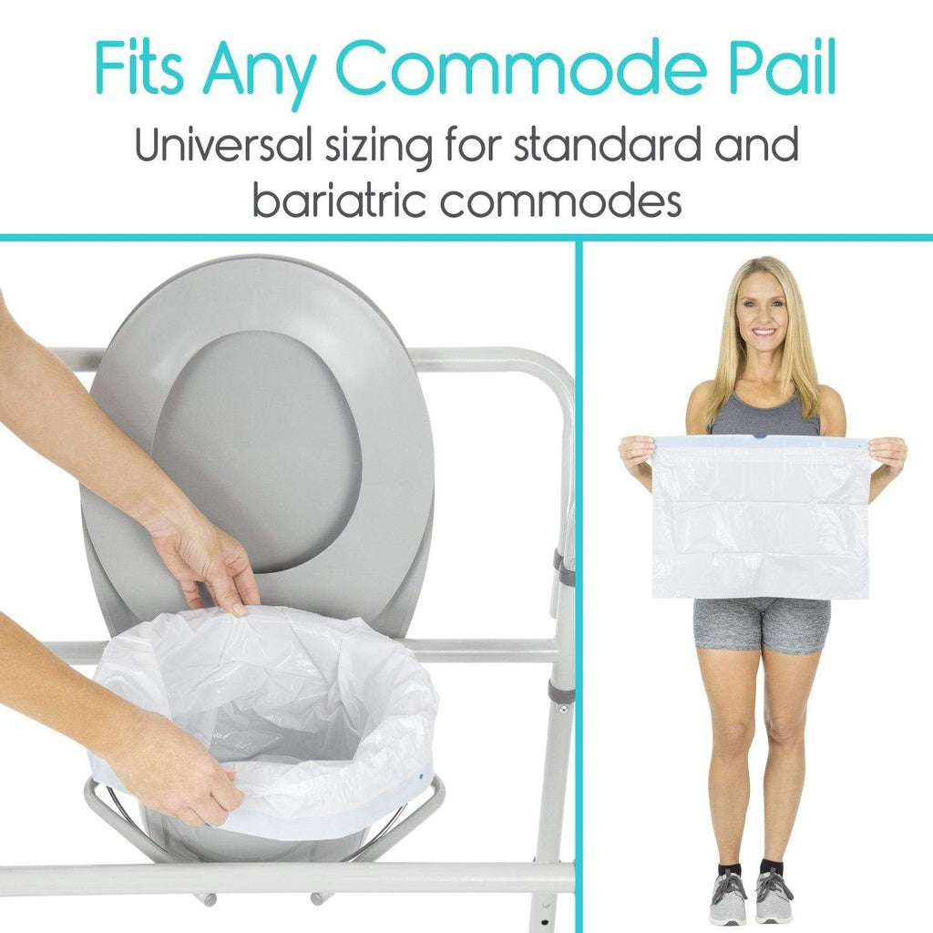 Disposable Commode Liners With Absorbent Pads and Drawstrings - Commode Liners