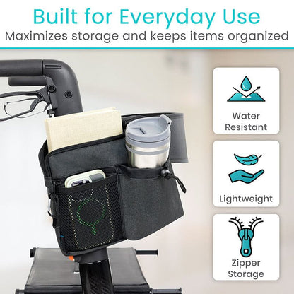 Ergonomic Rollator Storage Bag With Water-Resistant Material - Mobility & Transfer Equipment