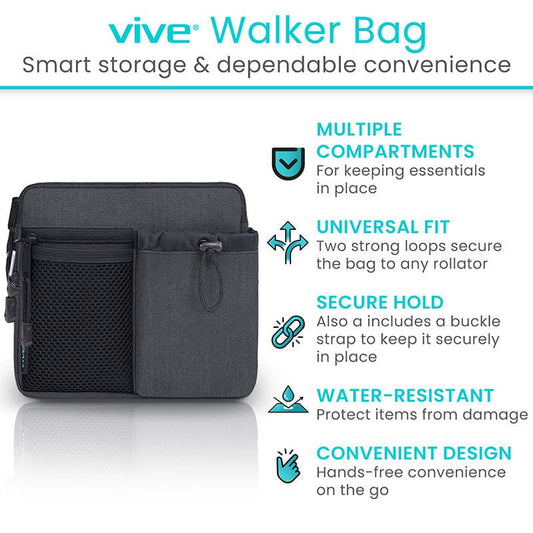 Ergonomic Rollator Storage Bag With Water-Resistant Material - Mobility & Transfer Equipment
