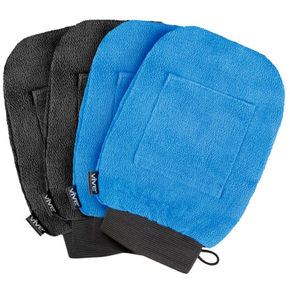 Exfoliating Gloves - Black/Blue