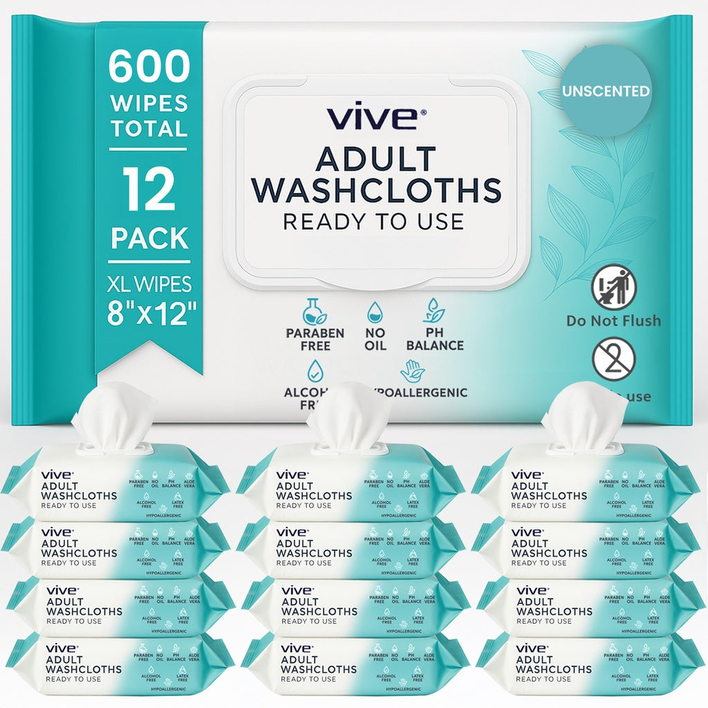 Adult Washcloths - No Scent / 12 Pack