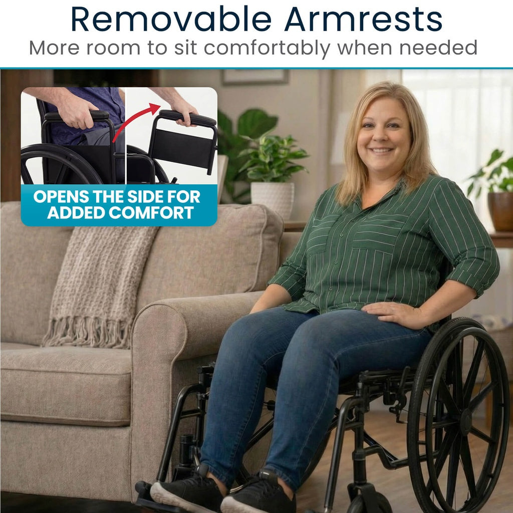 Extra-Wide Bariatric Wheelchair With Heavy-Duty Frame And 600-lb Capacity - Mobility & Transfer Equipment