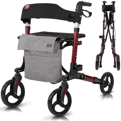 SunStride Rollator Walker - Red