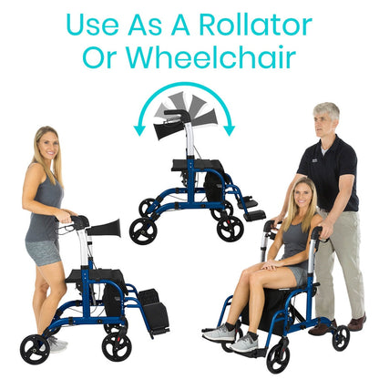 Wheelchair Rollator - Blue