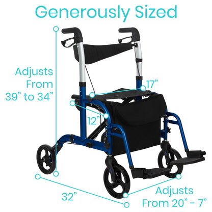 Wheelchair Rollator - Blue