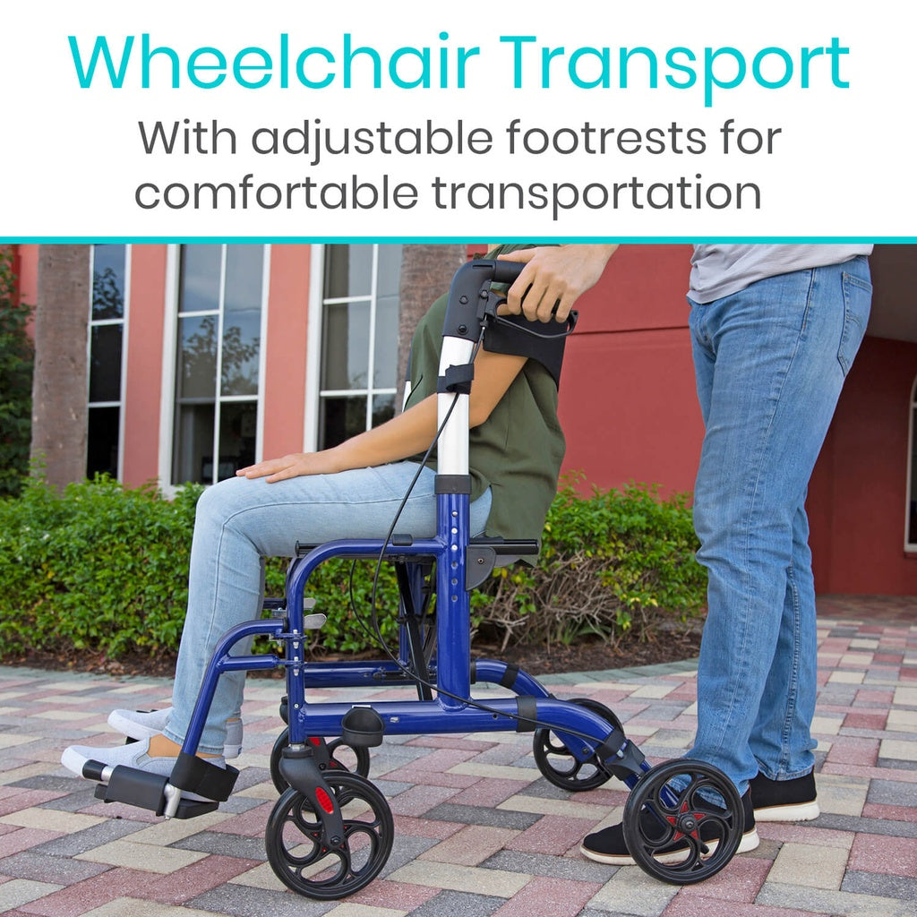 Wheelchair Rollator - Blue