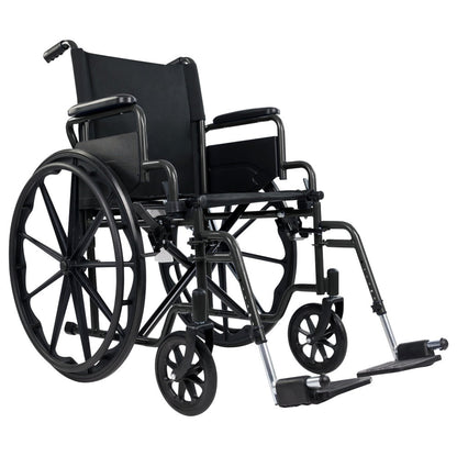 Core Wheelchair K1 (16’’-18’’-20’’ 300 lbs) - Black / 20’’ / With Swing-Away Footrests