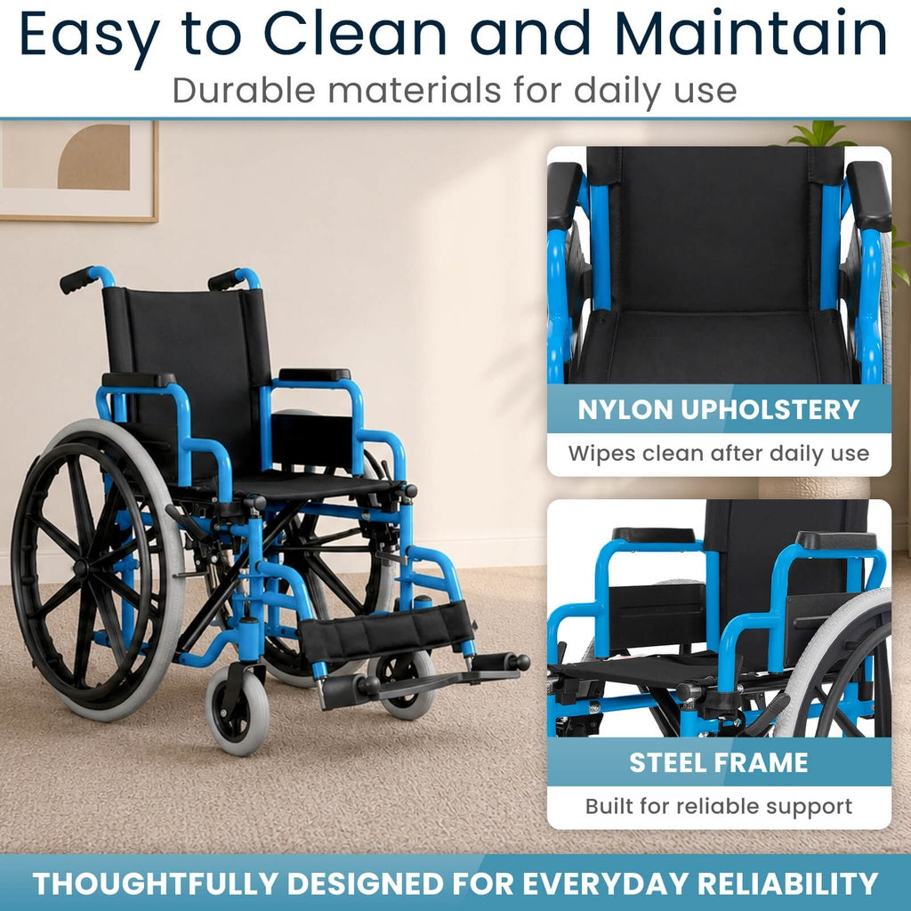 Folding Pediatric Wheelchair With 14-Inch Seat And 150-lb Capacity - 14’’ - Mobility & Transfer Equipment