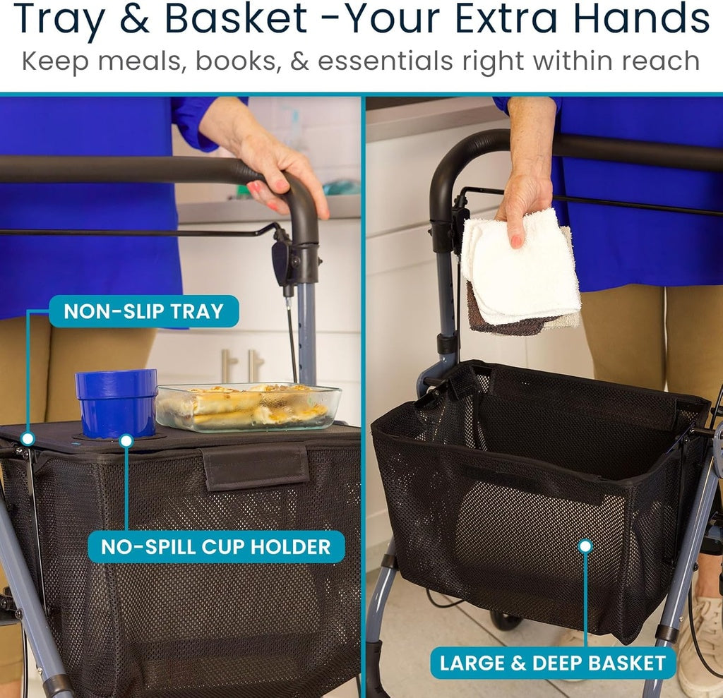 Rollator With Cupholder Tray
