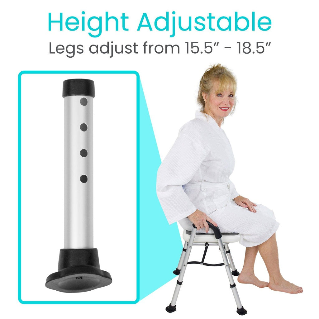 Folding Shower Chair With Non-Slip Support Feet - Bathroom Safety & Daily Living