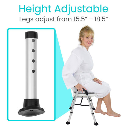 Folding Shower Chair With Non-Slip Support Feet - Bathroom Safety & Daily Living