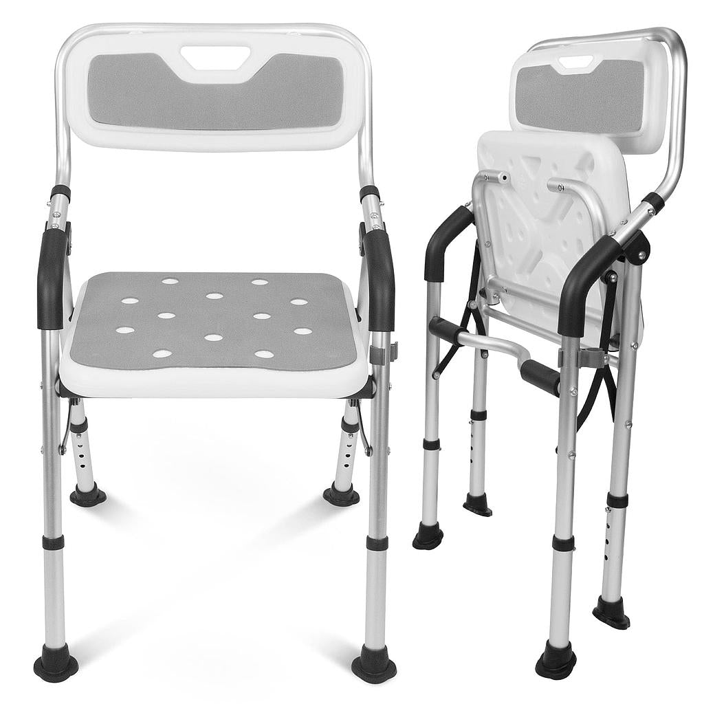 Folding Shower Chair With Non-Slip Support Feet - Bathroom Safety & Daily Living