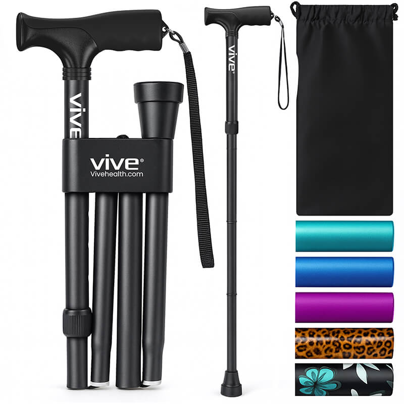 Folding Cane - Black