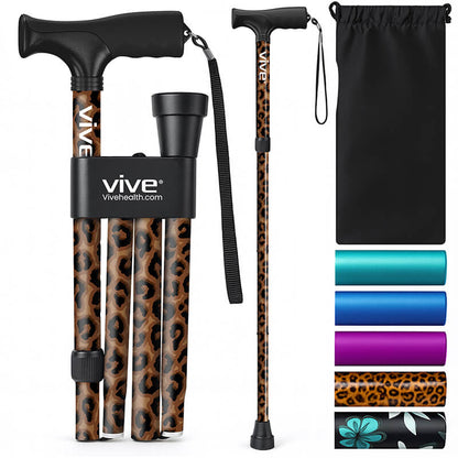 Folding Cane - Leopard