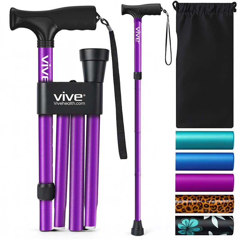 Folding Cane - Purple