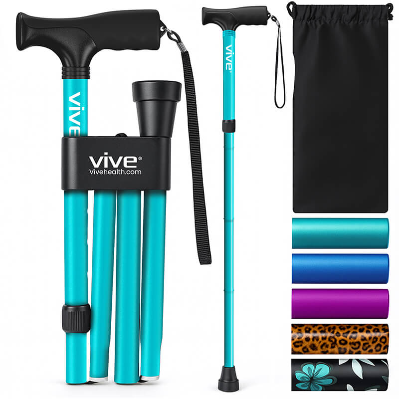 Folding Cane - Teal