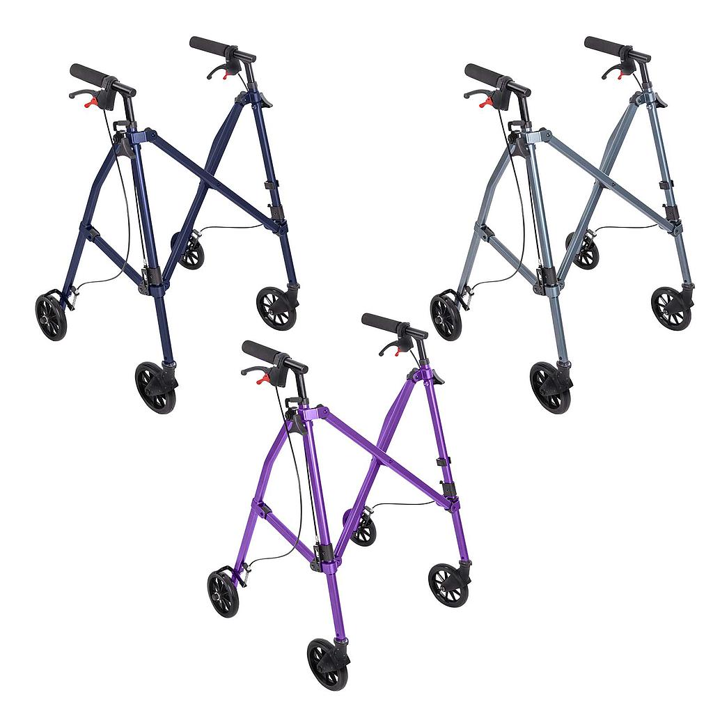 Four-Wheel Folding Air-Frame Walker With Hand Brakes - Mobility & Transfer Equipment