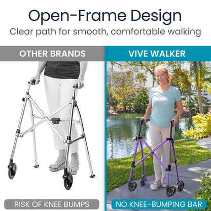 Four-Wheel Folding Air-Frame Walker With Hand Brakes - Mobility & Transfer Equipment
