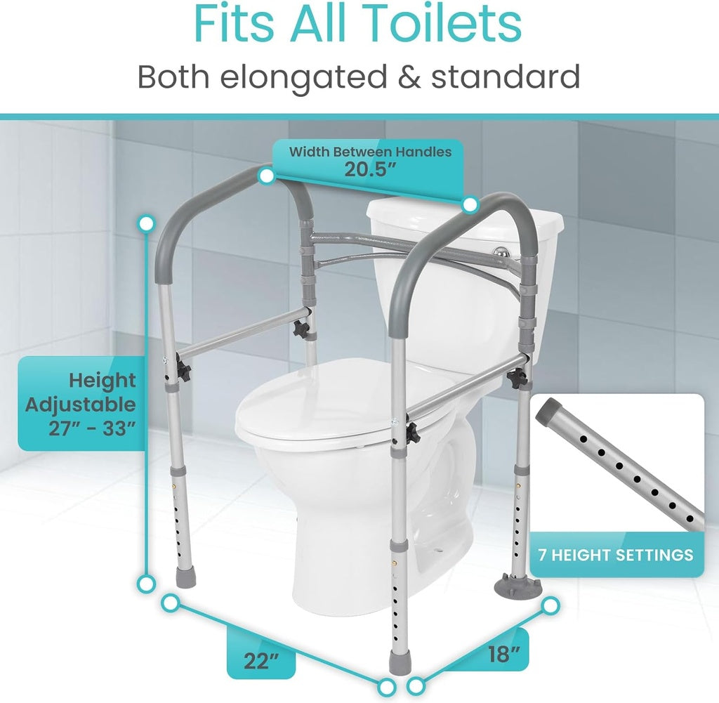 Toilet Safety Frame With Handles - Width Fixed